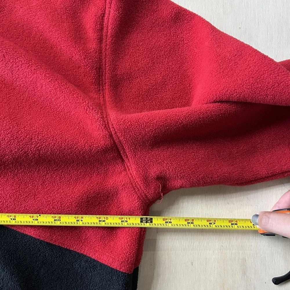 Vintage Marlboro Jacket Mens XL Red Black Fleece Full Zip Pockets Stand Collar